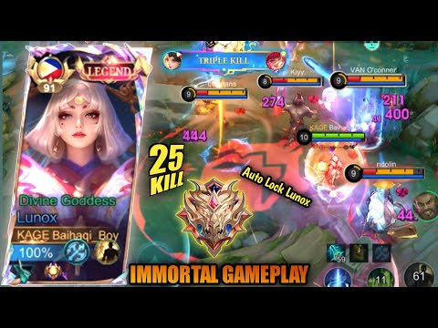 25 KILL!! LUNOX GAMEPLAY DESTROYING MYTHICAL IMMORTAL RANK!