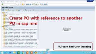 Create PO with reference to another PO in sap mm