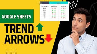 How to use or add increase or decrease trend arrows in GOOGLE SHEETS