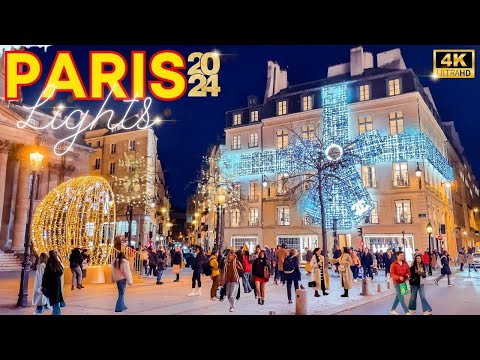 Paris, France 🇫🇷 - 4K PARIS Christmas Lights 2024 ⭐01 December | Paris Walk 🎄 With Captions