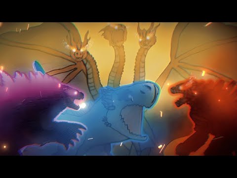 Godzilla VS King Ghidorah VS Shimo VS Mechagodzilla | Animation | Kaiju Battle