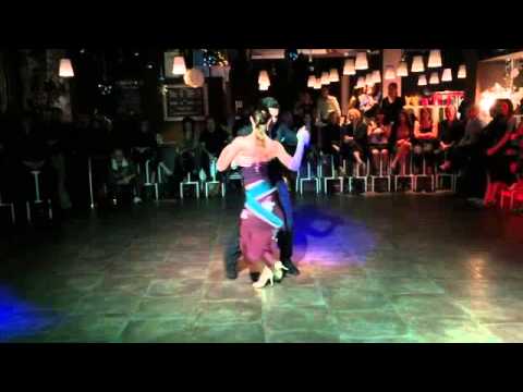  Barbara Carpino  and  Claudio Forte  are  dancing  to  a  vals