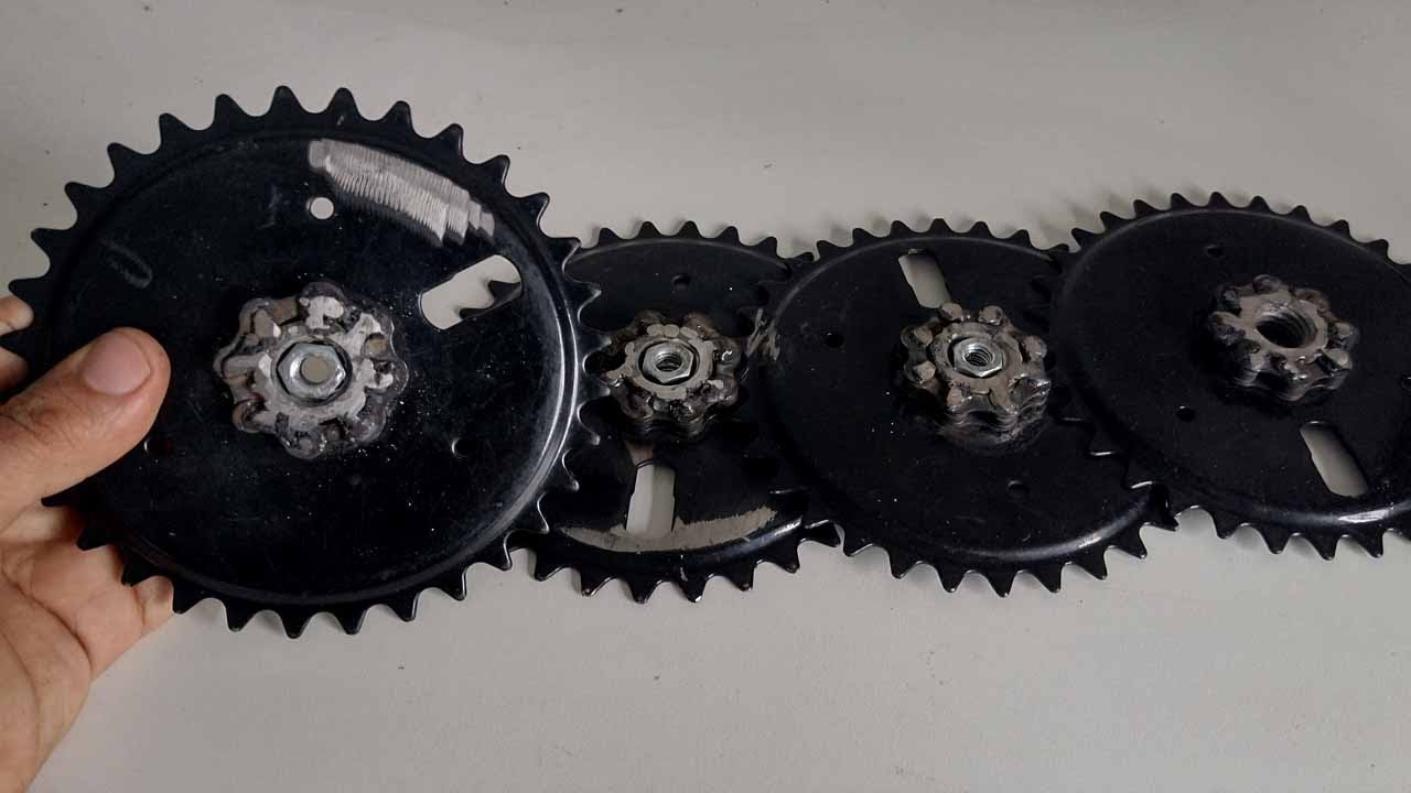 Como fazer engrenagens com peças de BICICLETA!