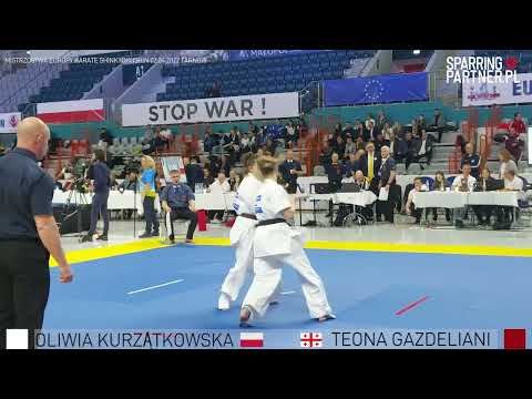 Oliwia Kurzątkowska vs Teona Gazdeliani Women -55Kg European Karate Shinkyokushin Championship 2022