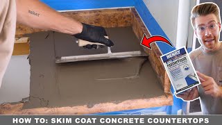 DIY SKIM COAT CONCRETE COUNTERTOPS OVER LAMINATE | Modern Builds