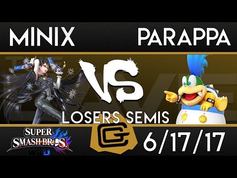 TCG Sm4sh Monthly - Parappa (Bowser Jr.) vs Minix (Bayonetta) - Losers Semis - Smash 4 - 6/17/17