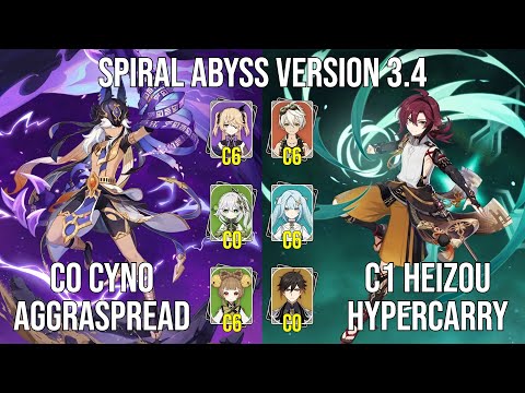 C0 Cyno Aggraspread - C1 Heizou Hypercarry | 3.4 Spiral Abyss