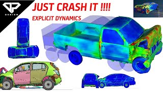 Ansys Car Crash test simulation using Explicit Dynamics | ANSYS WORKBENCH | CRASH TEST | DP DESIGN