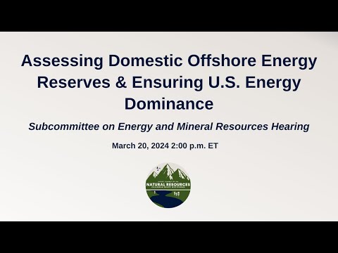 Erik Milito testifies on domestic offshore energy reserves
