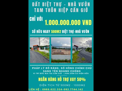 Chỉ 1 Tỷ Sỡ Hữu  Đất Biệt Thự Vườn Tam Thôn Hiệp Cần Giờ