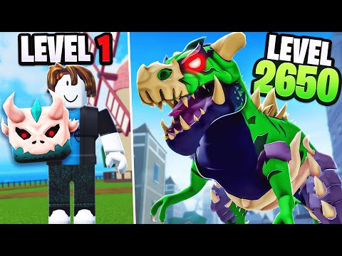 Starting From NOOB To MAX LEVEL With T-REX DINO.. (Blox Fruits)