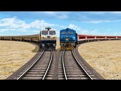 [Railroad Crossing] Two Trains Vs Round Crossroad | Train Railroad Crossing Simulator 2022