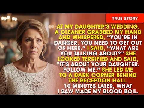 “Get Out Now!” The Cleaner Whispered At My Daughter’s Wedding — I Followed Her… And 10 Minutes Late