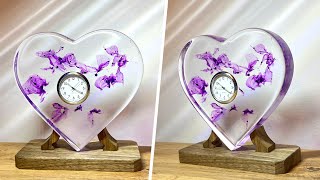 How to Make a Heart-Shaped Clock from Epoxy Resin - Resin Art