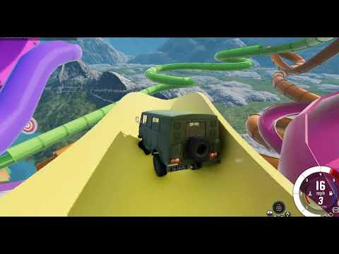 Cars VS Water Slides Parkour - Minikids Gaming