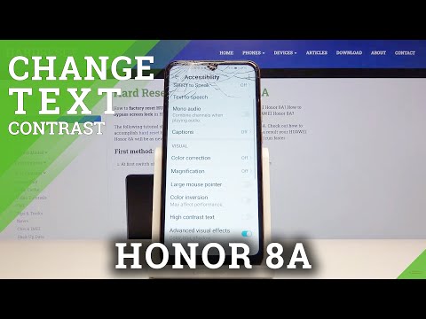 How to Activate Hight Contrast Text in HONOR 8A – Change Contrast