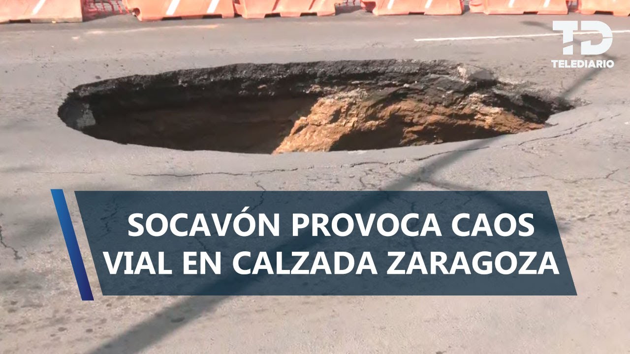 Socavón de 10 metros de profundidad se forma en calzada Ignacio Zaragoza, Iztapalapa; hay caos vial