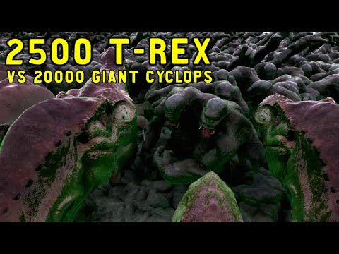 2500 T-Rex vs 20000 Giant Cyclops - Ultimate Epic Battle Simulator