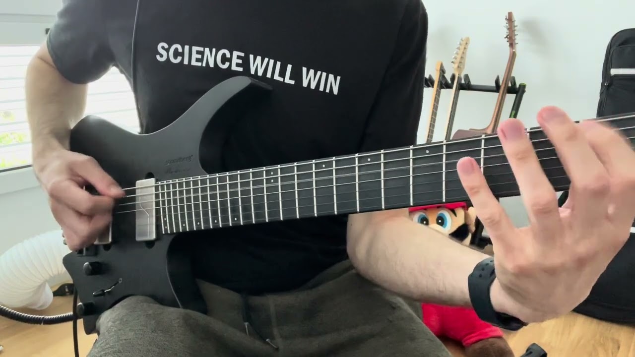 Guitar close-up playing the main riff of Judas Priest's Breaking the Law