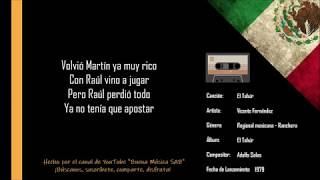 Vicente Fernández - El Tahúr (letra) HD