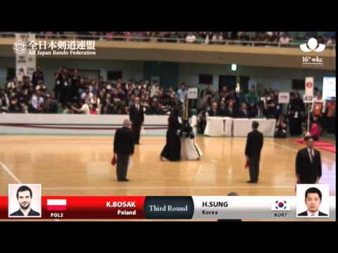 (POL2)K.BOSAK KM-M H.SUNG(KOR7) - 16th World Kendo Championships - Men's Individual_3R
