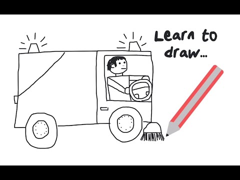 Learn to Draw a Road Sweeper