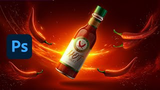 Spicy advertising design 🔥Product manipulation - Full Photoshop tutorial