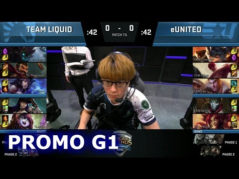 Team Liquid vs eUnited | Game 1 Promotion / Relegation S7 NA LCS Summer 2017 | TL vs EUN G1