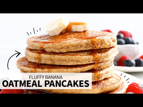 Banana Oatmeal Pancakes | fluffy, gluten-free pancakes!