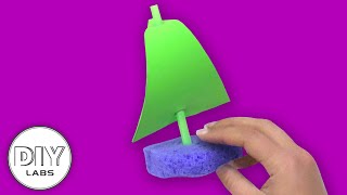 How to make SAILBOATS using Sponge | Parent Crafts | Fast-n-Easy | DIY Labs