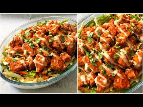 Mouthwatering BBQ Chicken Rice Platter Recipe | Chicken And Rice | Lunch Recipes | Dinner Recipes