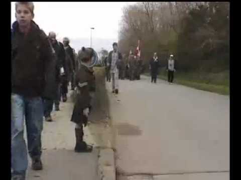Little Belgian boy saluting Canadian Troops