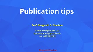 Ep03 (BChauhan): Publication tips- Publication in international journals