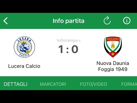 IL LUNEDÌ LUCERINO: LUCERA NUOVA DAUNIA FOGGIA 1-0 - VITTORIA GODURIOSA