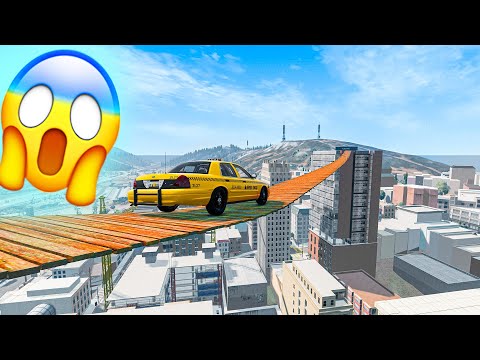 Сars vs Suspension bridge between skyscrapers | Road Hog