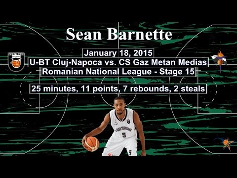 Sean Barnette - U-BT Cluj vs Gaz Metan Medias 18 Jan 2015