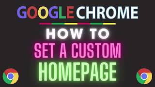How To Set A Custom Homepage In The Google Chrome Web Browser | PC Tut