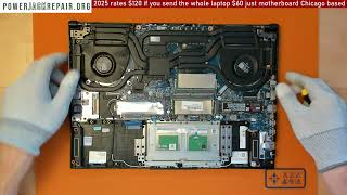 ASUS FX507 TUF GAMING F15 disassembly laptop charge port power jack repair fix taking apart tear