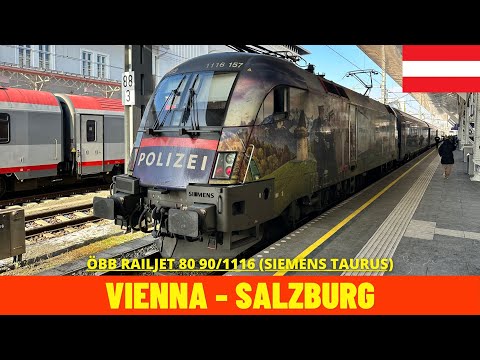 Führerstandsmitfahrt Wien - Salzburg (Teil der ÖBB-Westbahn, Österreich) Sicht des Lokführers in 4K