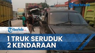 Kecelakaan Beruntun di Jalur Pantura Indramayu, Sebuah Truk Tabrak 2 Kendaraan yang Sedang Parkir