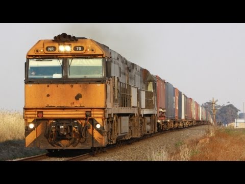 Twin NR Locomotives Departs Vite Vite - Australian Trains, Victoria