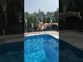 High DIVE Swan Dive Slow Motion into Swimming Pool from Diving Board #shorts