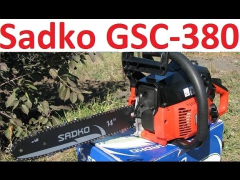 Видео Бензопила SADKO GCS-380 обзор, запуск, в работе