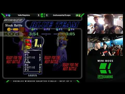 Mini Boss 3 Doubles Winners Quarters - Valk/Napkins (Blue) vs Joshuwasha/Scape (Green)