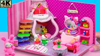 DIY Miniature Clay House #16 ❤️ How To Make Cutest Hello Kitty House & Make Up Set From Polymer Clay
