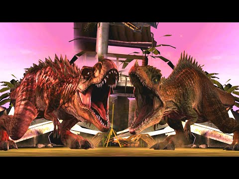 GEN 2 SOLO BATTLE VELOCIRAPTOR GEN 2 VS T. REX GEN 2 VS SPINOSAURUS GEN 2 | JURASSIC WORLD THE GAME