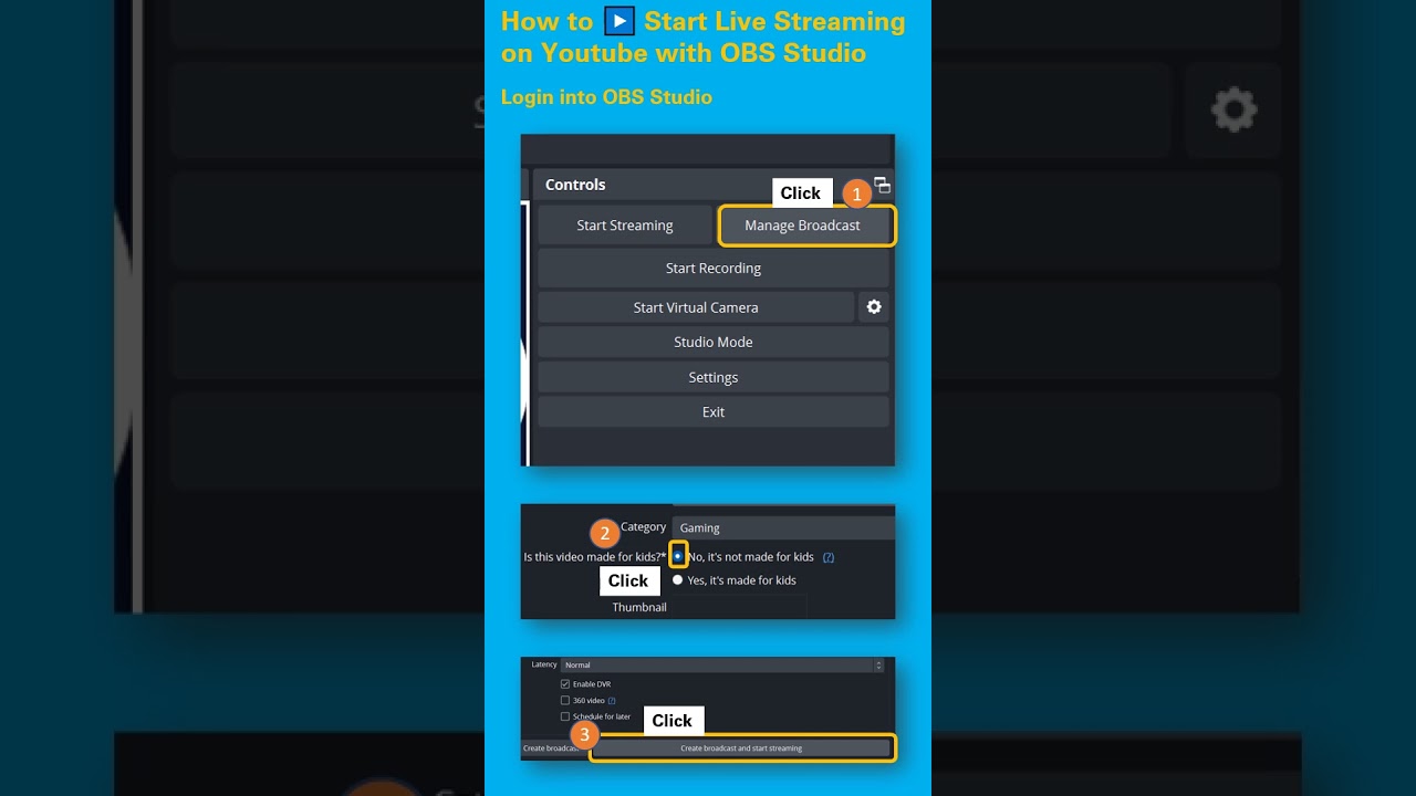 How to ▶️ Start Live Streaming on Youtube with OBS Studio - Quick Guide Tutorial