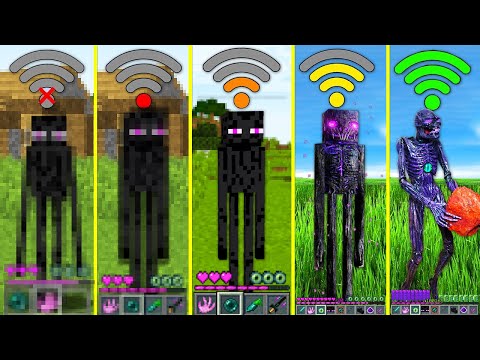 Insane Wi-Fi Power-Up! Monster School Battle - Golem Steve Minecraft Enderman