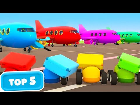 Helfer Autos Kompilation. Rettungsfahrzeuge, Züge, Flugzeuge. Cartoons auf Deutsch