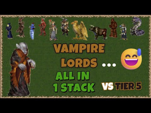 One Stack of Vampire Lords vs 7 Stacks of Tier 5 Units – Total Annihilation! | Heroes 3